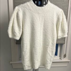 CeCe Soft White Knit Sweater